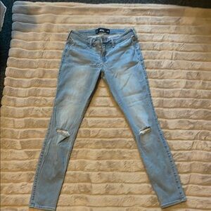 Stylish Light Blue Distressed Women's Jeans